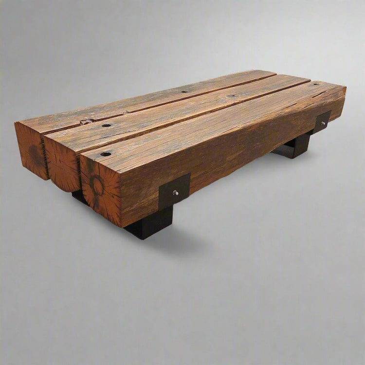 custom Wooden bench with metal legs