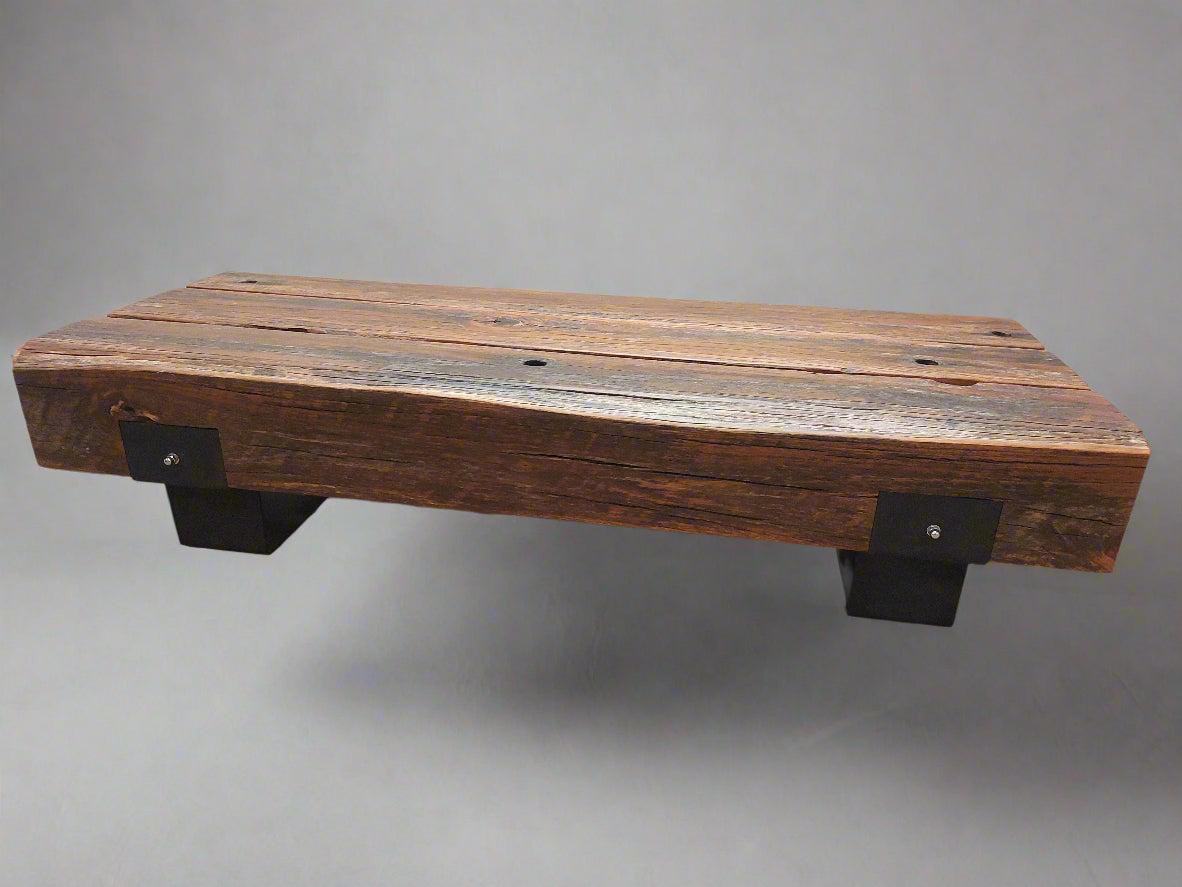 custom Wooden bench with metal legs
