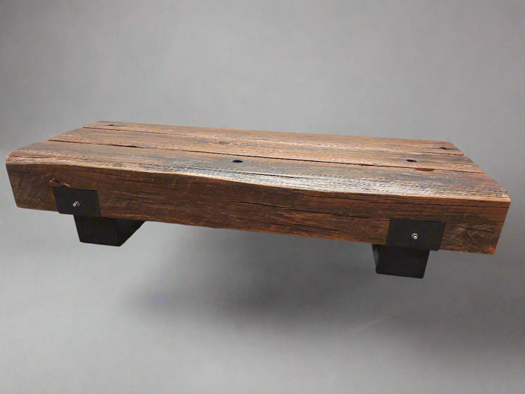custom Wooden bench with metal legs