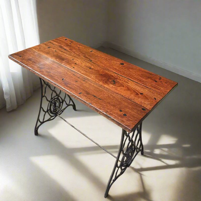 Side Table- Vintage Sewing Machine With reclaimed Timber
