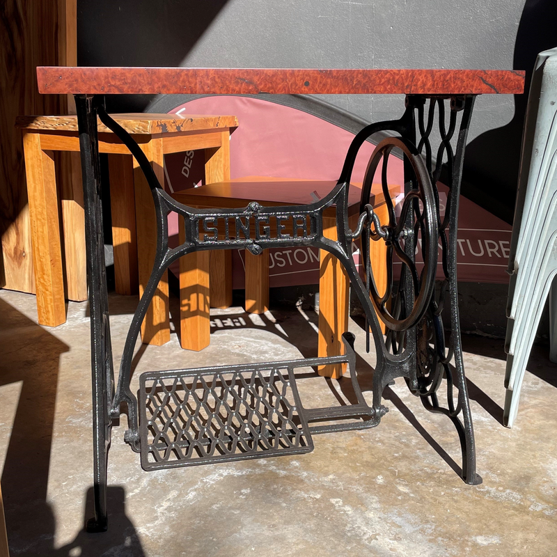 Vintage Sewing Machine with Redgum Top