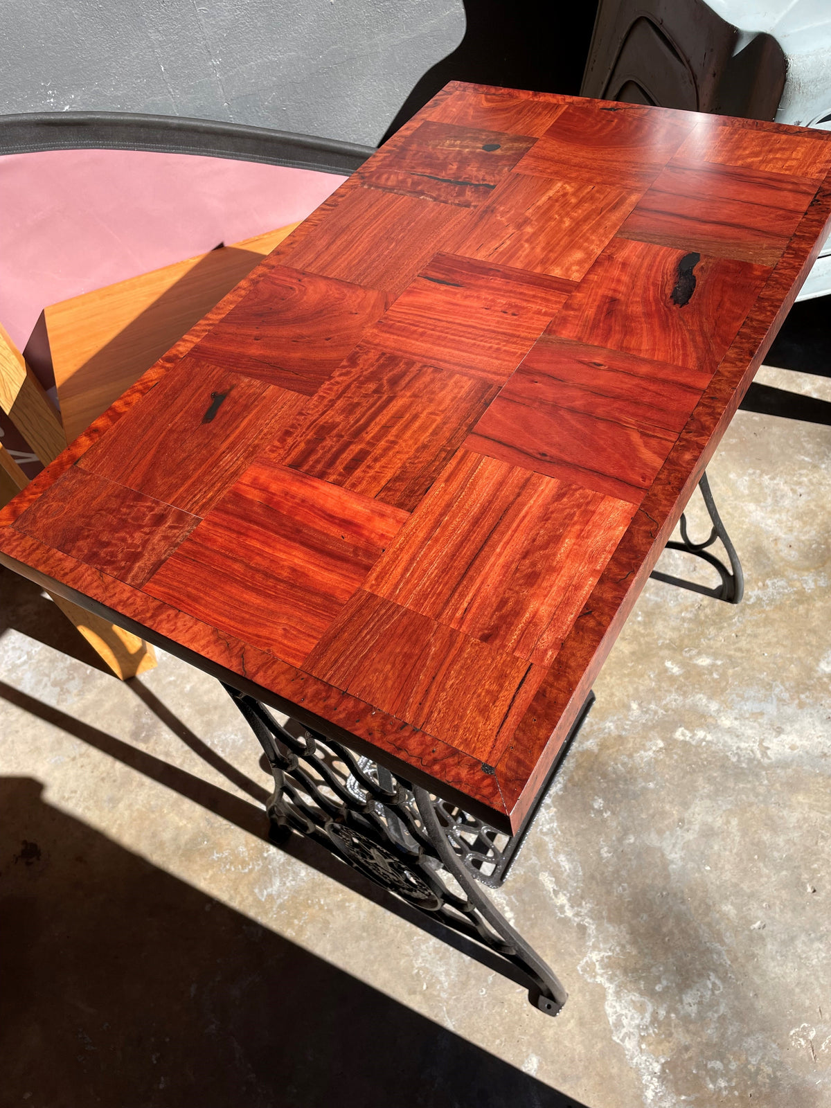 Vintage Sewing Machine with Redgum Top