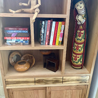 Custom bookcase made in marrickville with blackbutt and rare timbers