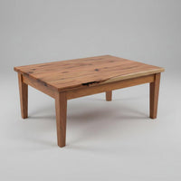 Marri timber coffee table with simple, clean design and matte finish, 1000L x 700W x 450H.