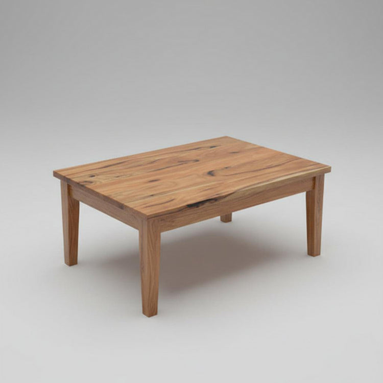Simple Marri timber coffee table with a matte finish, 1000L x 700W x 450H.