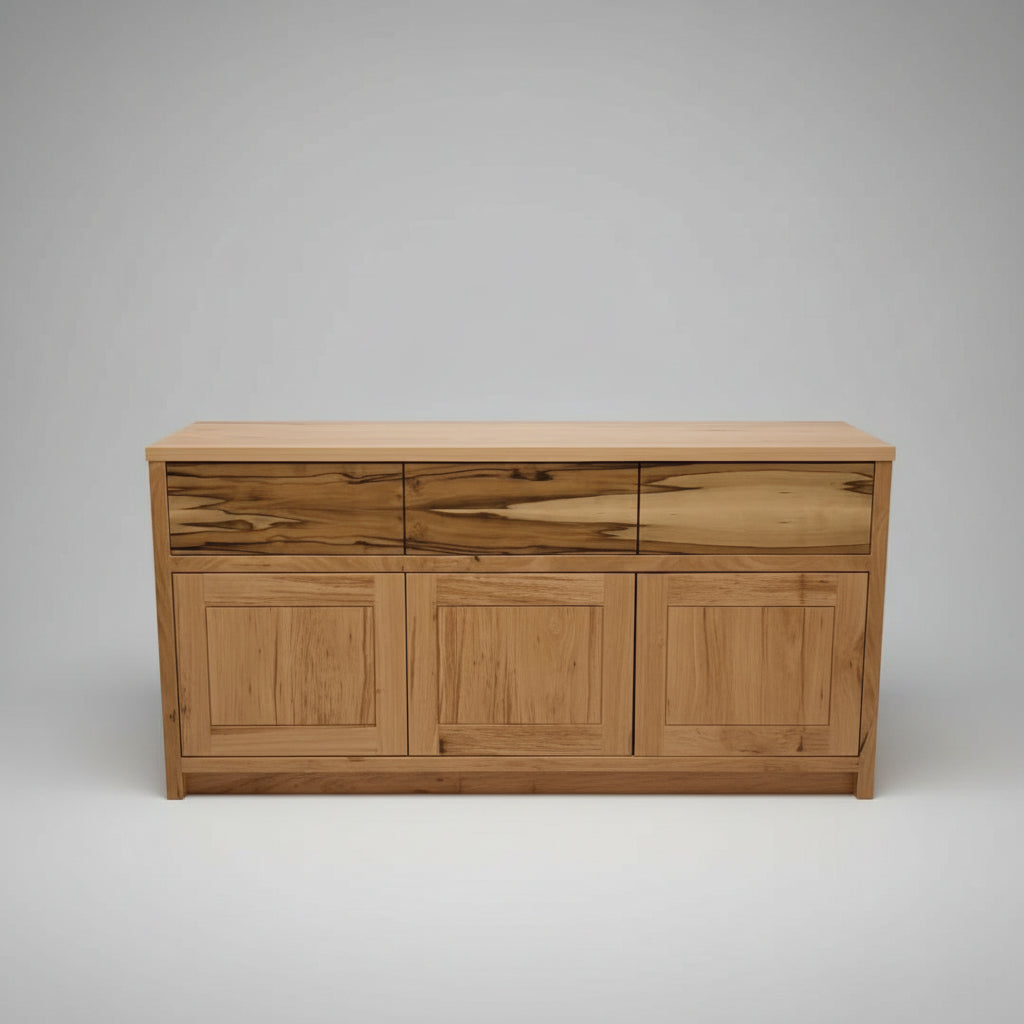 Custom side board unit made with blackbutt and sassafras blackheart