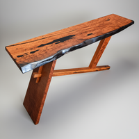 Timber Slab Console Table - Live Edge Design