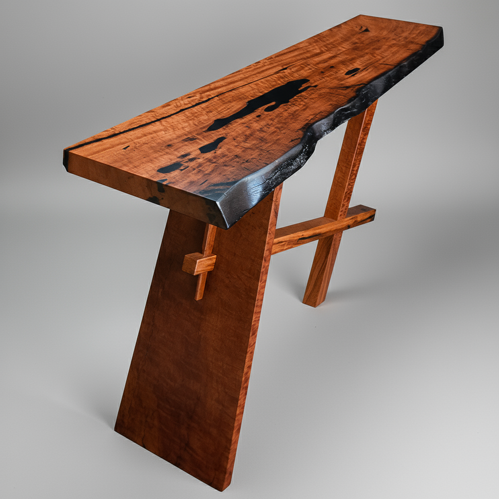 Timber Slab Console Table - Live Edge Design