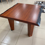 Red Gum Slab Angle Tapered Legs Coffee Table
