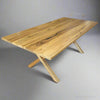 Wormy Chestnut X Leg Dining Table