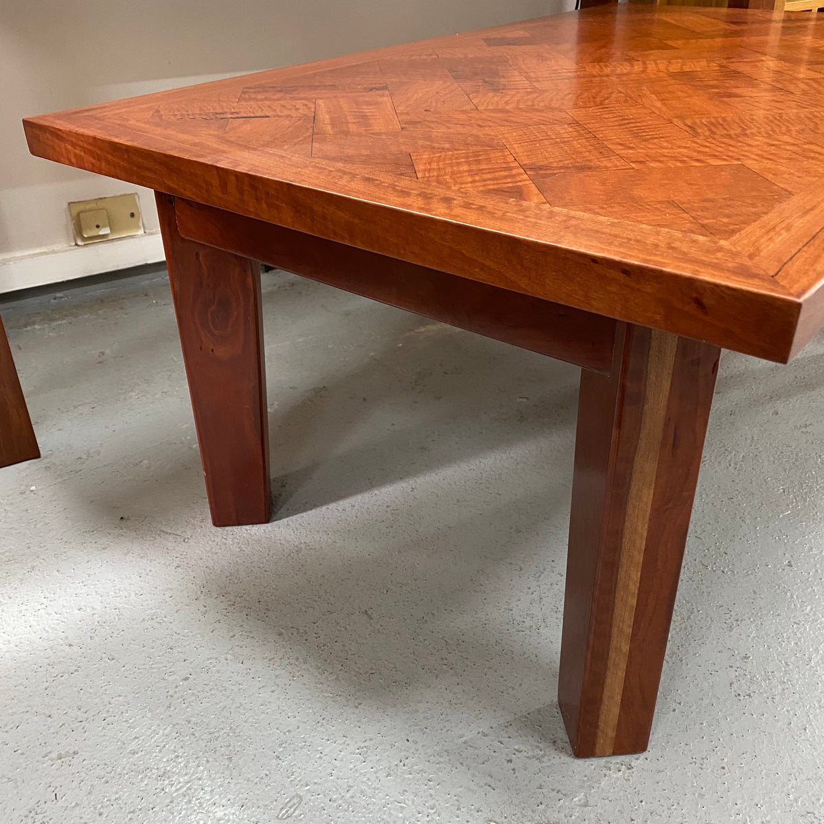 Coffee Table - Redgum Herringbone Tapered Legs