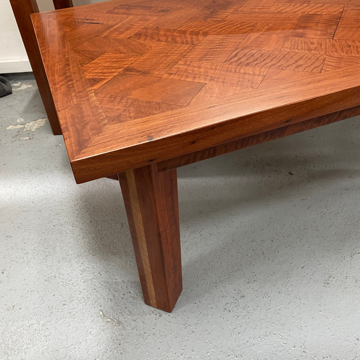 Coffee Table - Redgum Herringbone Tapered Legs