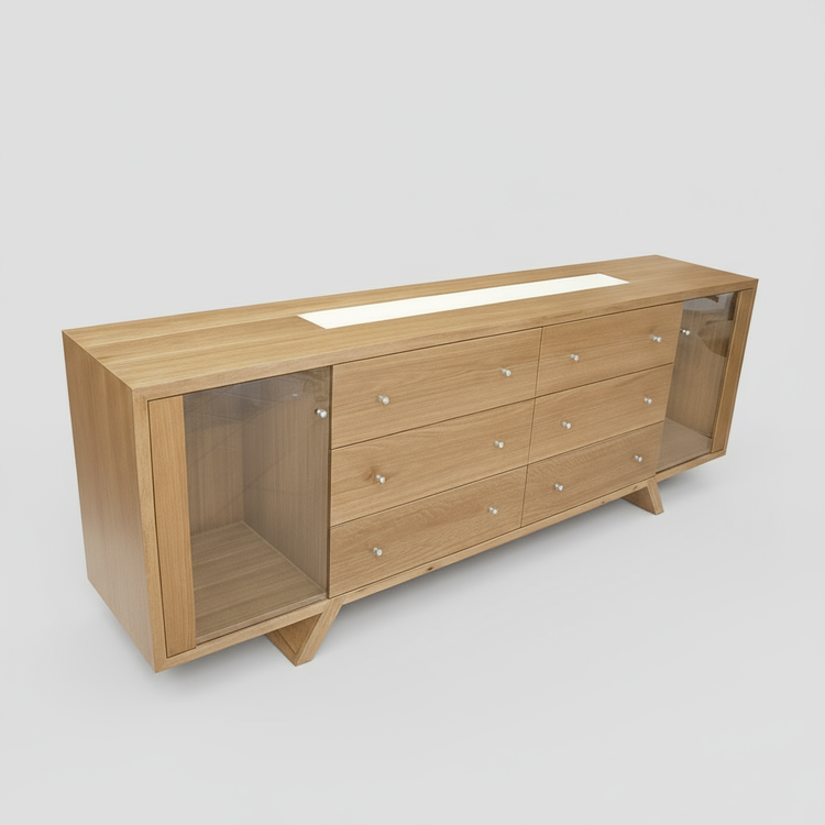 Custom built hardwood buffet cabinet for dining room storage Sydney